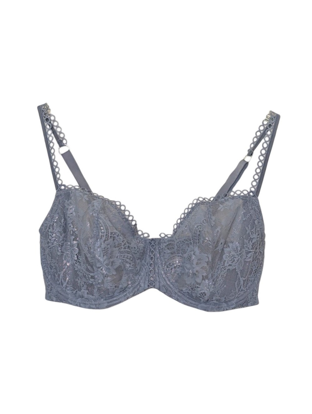 Victoria's Secret Dream Angels Pushup Unlined Shimmer Metallic Lace Bra (38DDD)